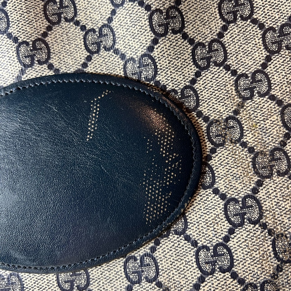Authentic Vintage Gucci GG Blue‎ Monogram Handbag - Picture 3 of 12